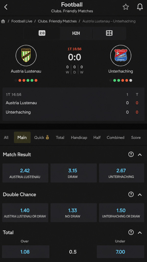 Betting on football matches and other sports